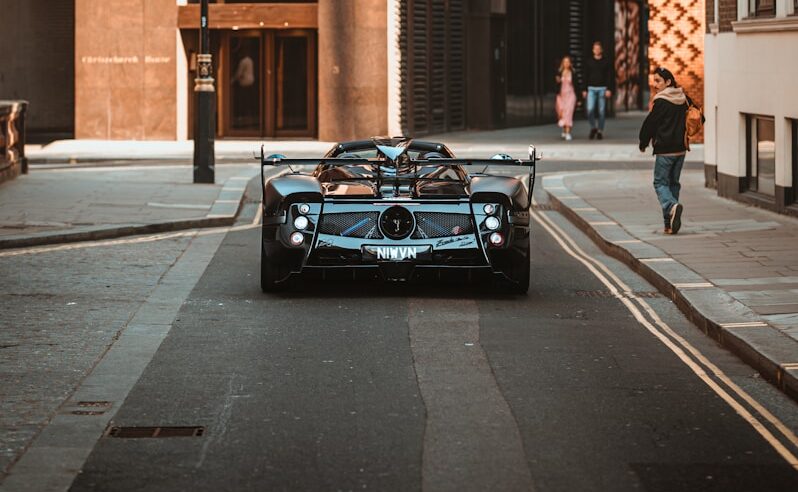 a car is parked on the side of the road