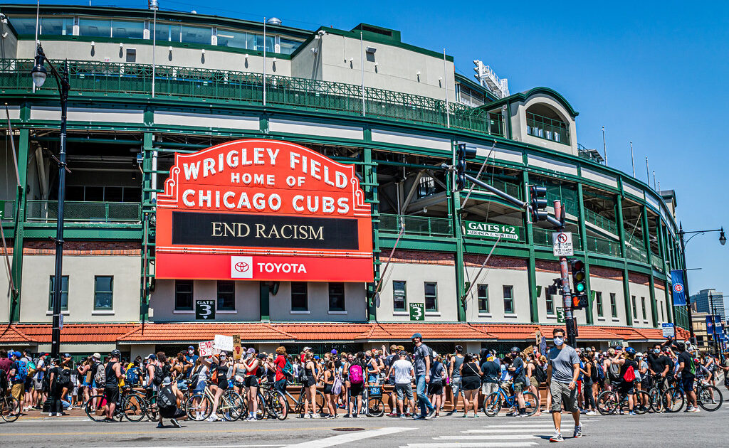 カブスのリグレー・フィールド正面エントランス。
