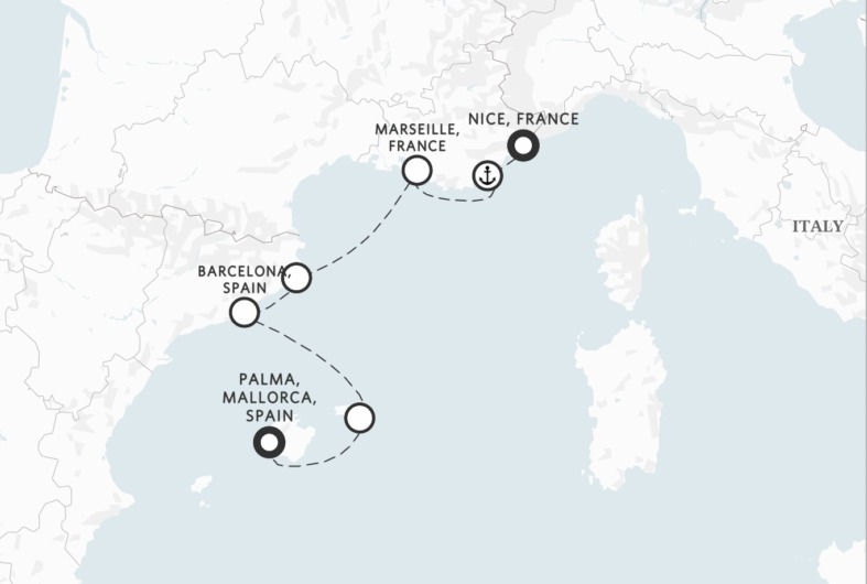 2027年の地中海デビューが初航海、2027年5月7日〜5月13日の「パルマでマヨルカ → ニース」6泊（7港寄港）